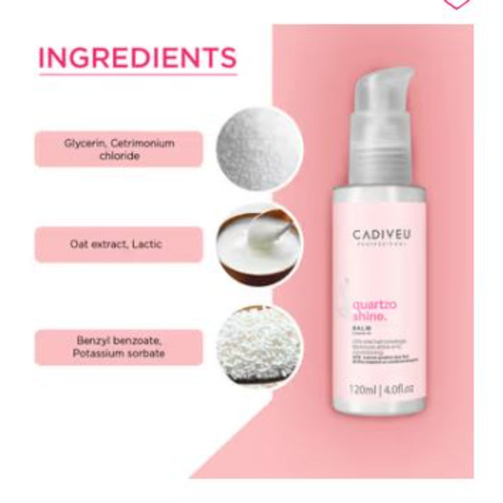 Cadiveu - Quartzo Shine Leave-In Balm For Soft & Shiny Hair (120ml)