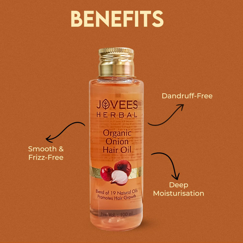 Jovees Organic Onion Hair Oil | Blend of 19 Natural Oils 100 ML