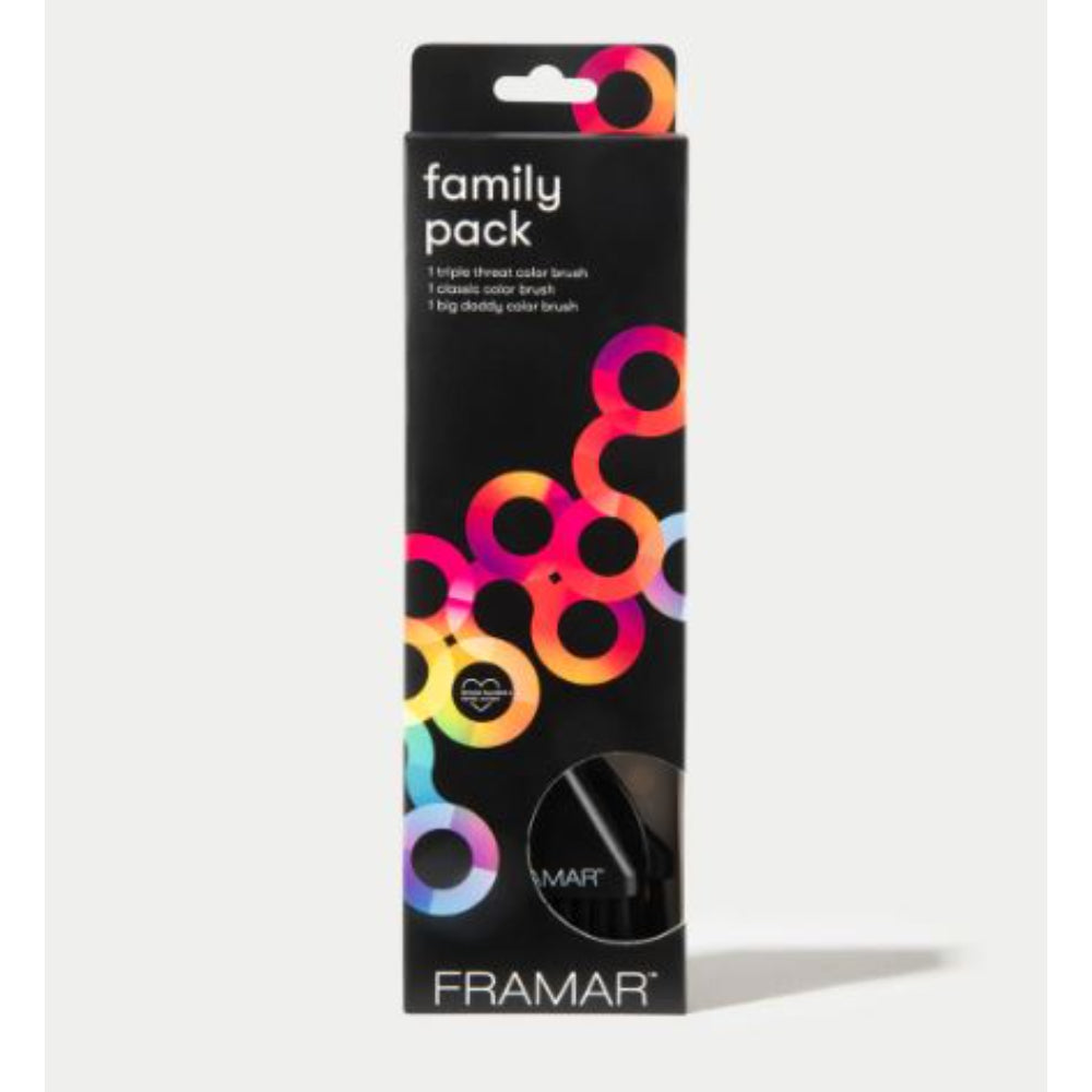 Framar - Family Pack Brush Set Black - 3 Pack