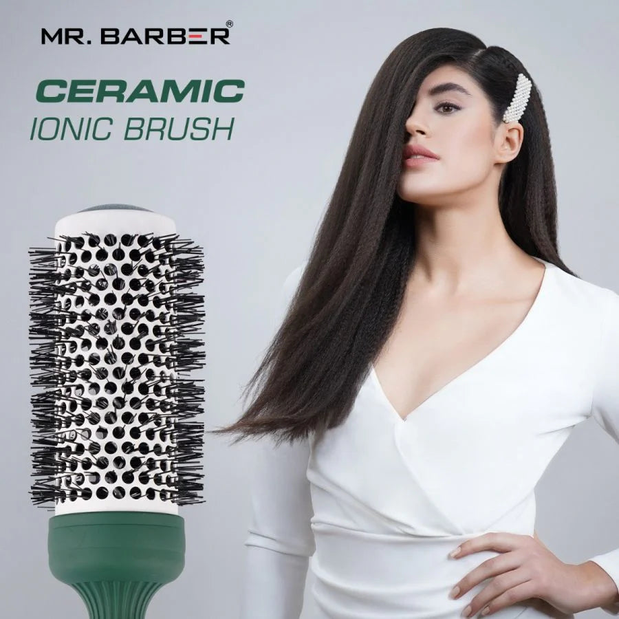 Mr. Barber Green Ceramic Ion Thermal Brush 53mm | Professional Hair Styling Brush - 1 Piece