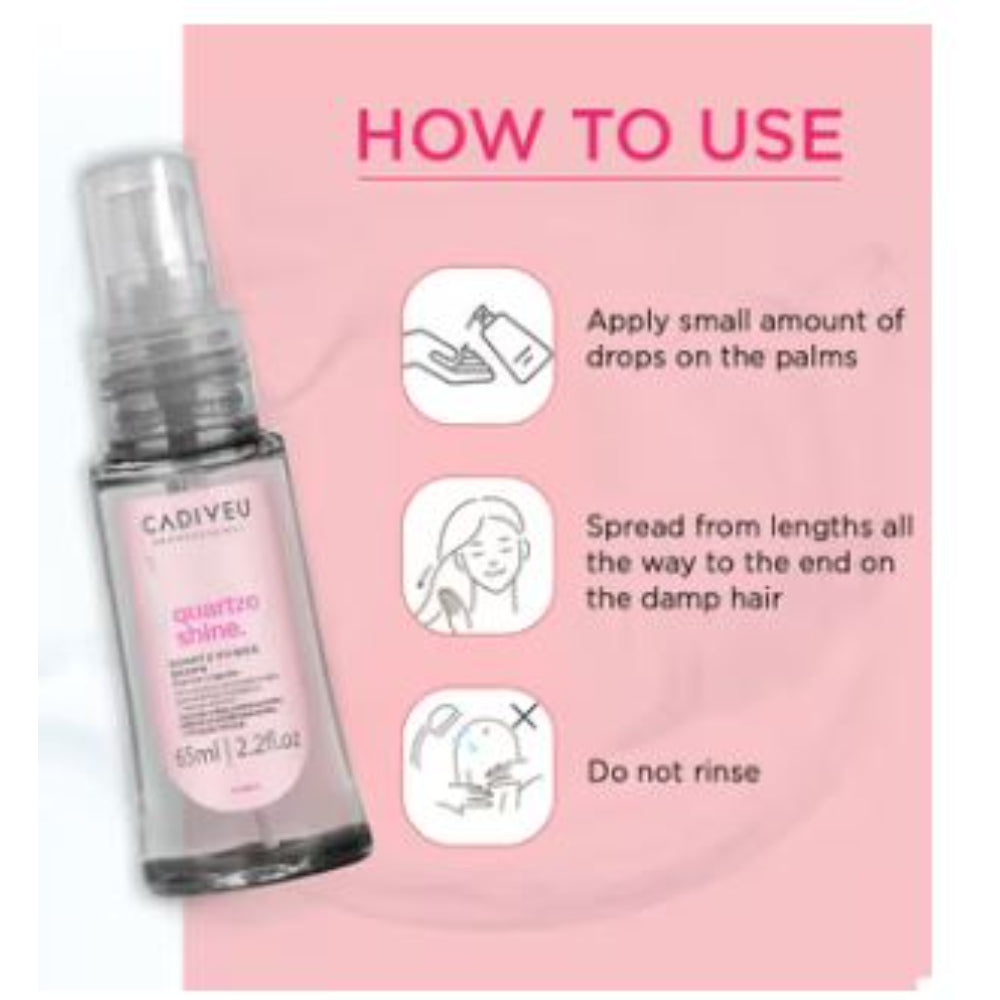 Cadiveu - Quartzo Shine Liquid Quartz Hair Serum For Soft & Shiny Hair (65ml)