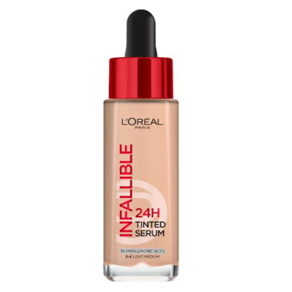 L’Oreal Paris Infallible 24H Tinted Serum Foundation, Lightweight, Dewy & Radiant (30 ml)