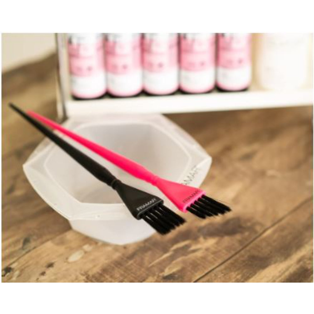 Framar - Detail Brush Set - 2 Pack black and pink - one straight, one angled
