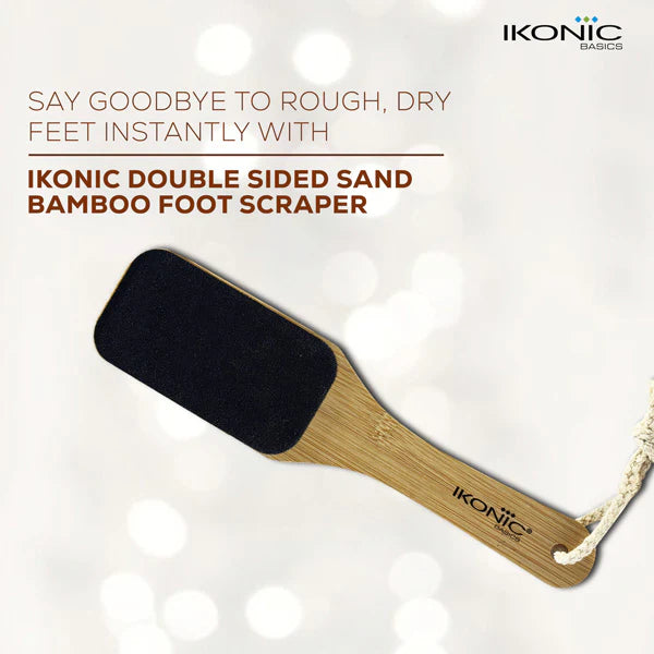 Ikonic Basics Sided Sand Bamboo Foot Scraper  IKB-758C