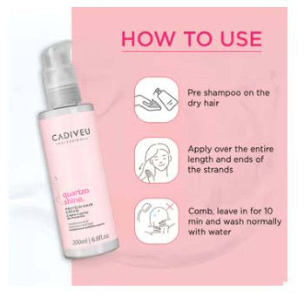 Cadiveu - Quartzo Shine Protein Hair Cream For Soft & Shiny Hair (200ml)