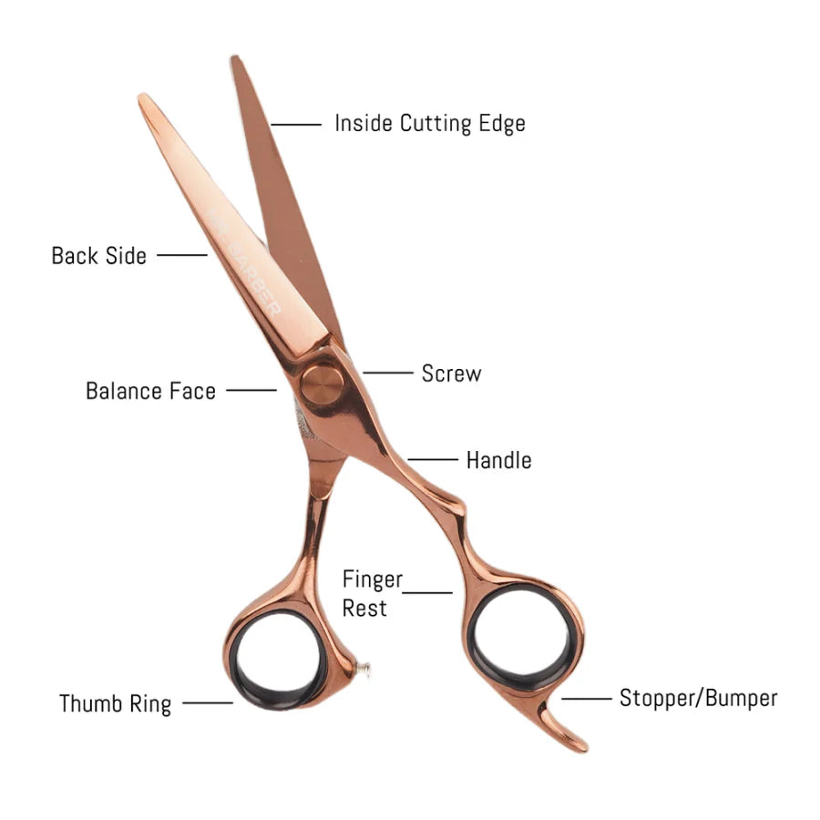 Mr. Barber Classic Copper Titanium Edge Scissors 5.5" (14 cm) | Professional Hair Cutting Shears