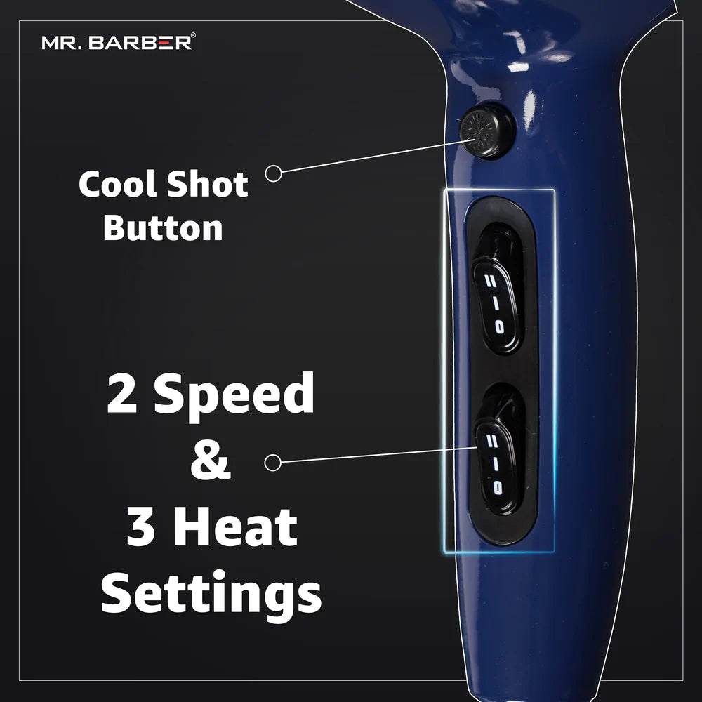Mr. Barber Infinity Pro BLDC Hair Dryer 2000W | Fast Drying, Low Noise, Lightweight Professional Salon Hair Dryer (MB-INF)