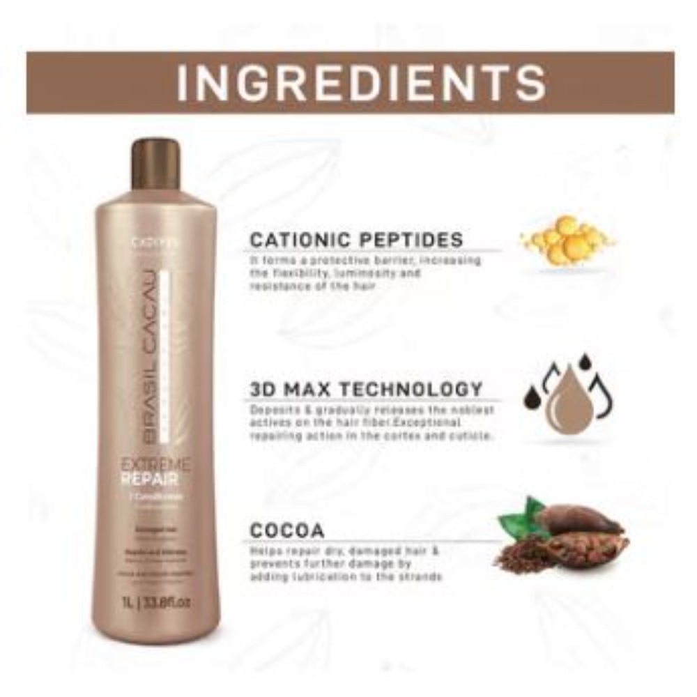 Cadiveu - Brasil Cacau Extreme Repair Conditioner For Damaged Hair (1000ml)