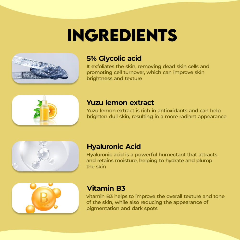 Jovees 5% Glycolic Acid Brightening Skin Serum With 5% Niacinamide