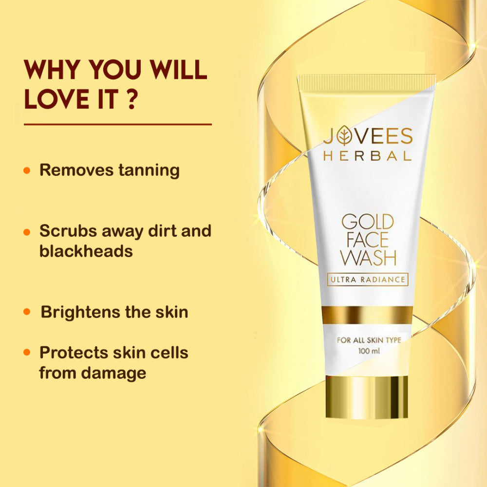 Jovees Ultra Radiance Gold Face Wash | Nourishes | All Skin Types