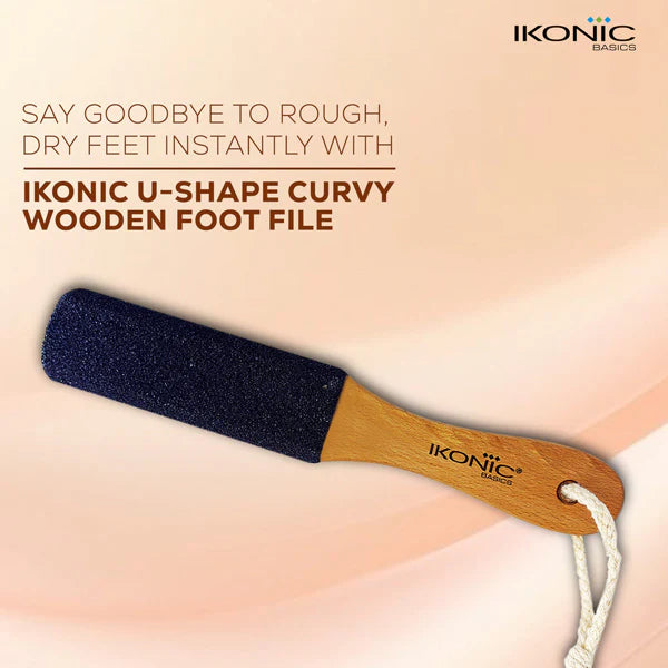 Ikonic Basics U Shape Curvy Wooden Foot File IKB-1114C
