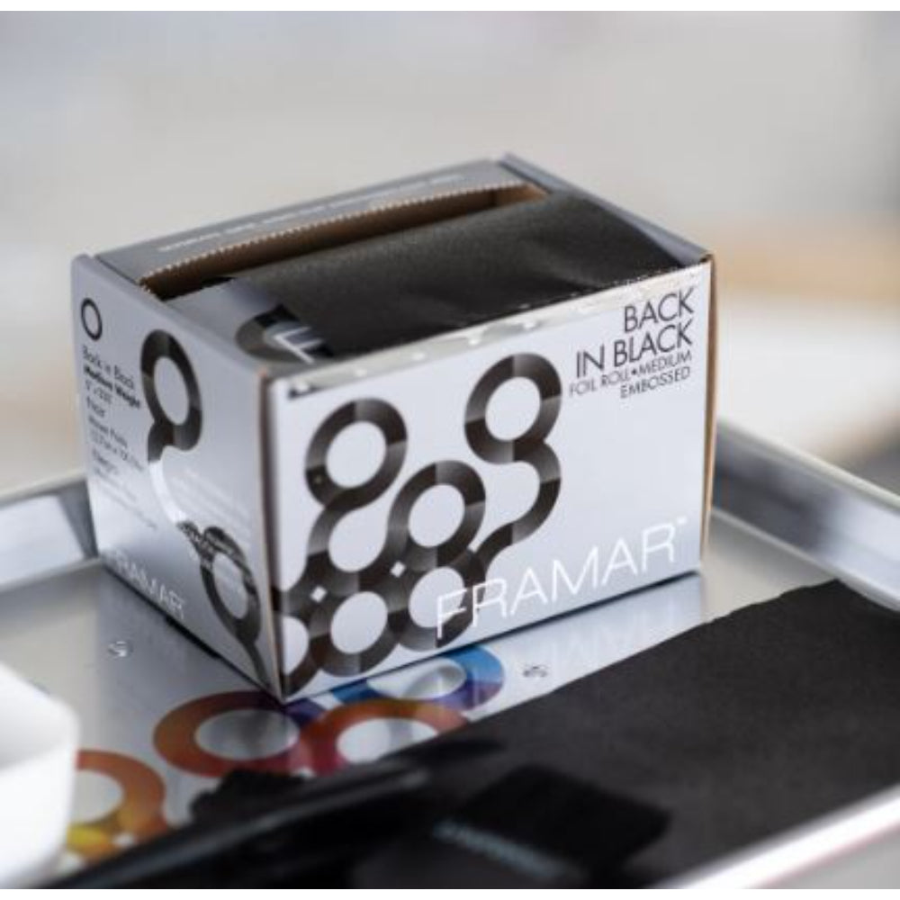 Framar - Black - Embossed Roll 320 ft - choose your own length