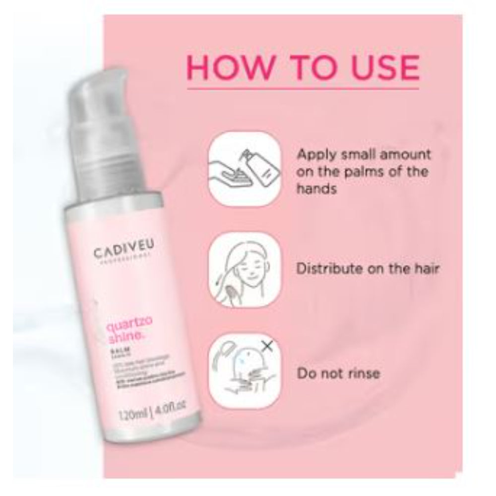 Cadiveu - Quartzo Shine Leave-In Balm For Soft & Shiny Hair (120ml)