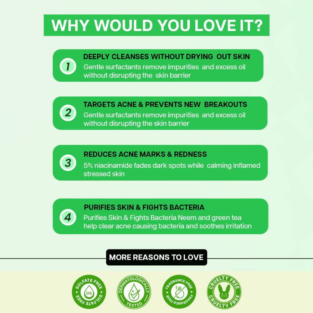 Jovees Derma Green Tea & 2% Salicylic Acid Acne Control Cleanser-100 ml