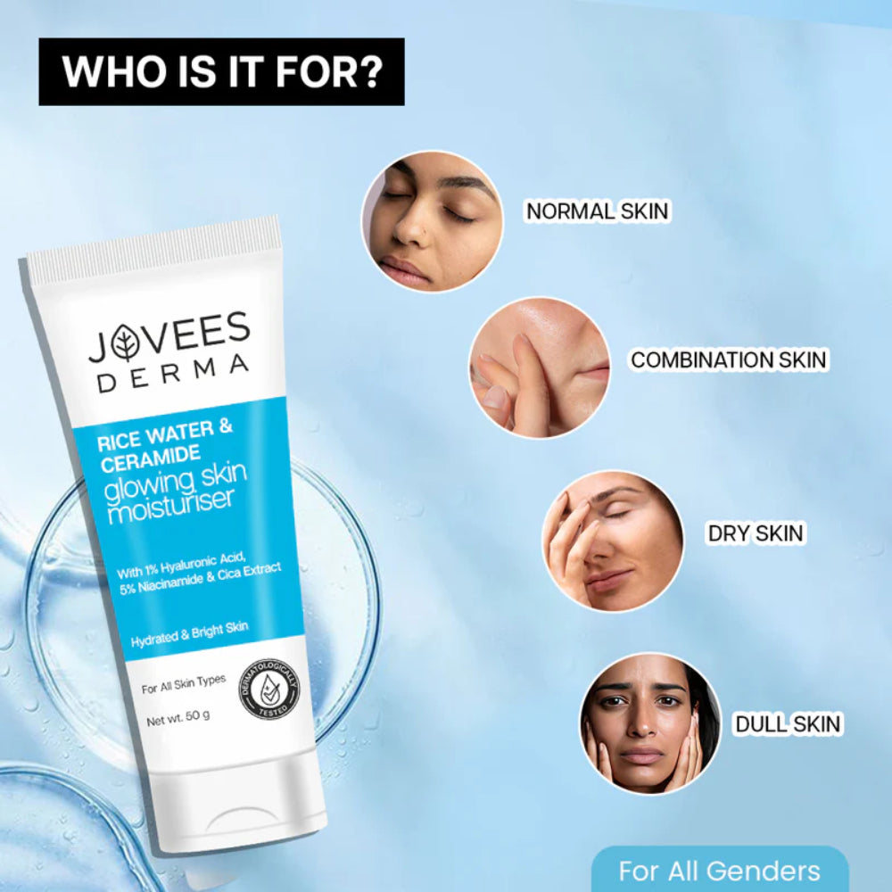 Jovees Derma Rice Water & Ceramide Glowing Skin Moisturiser-50 g