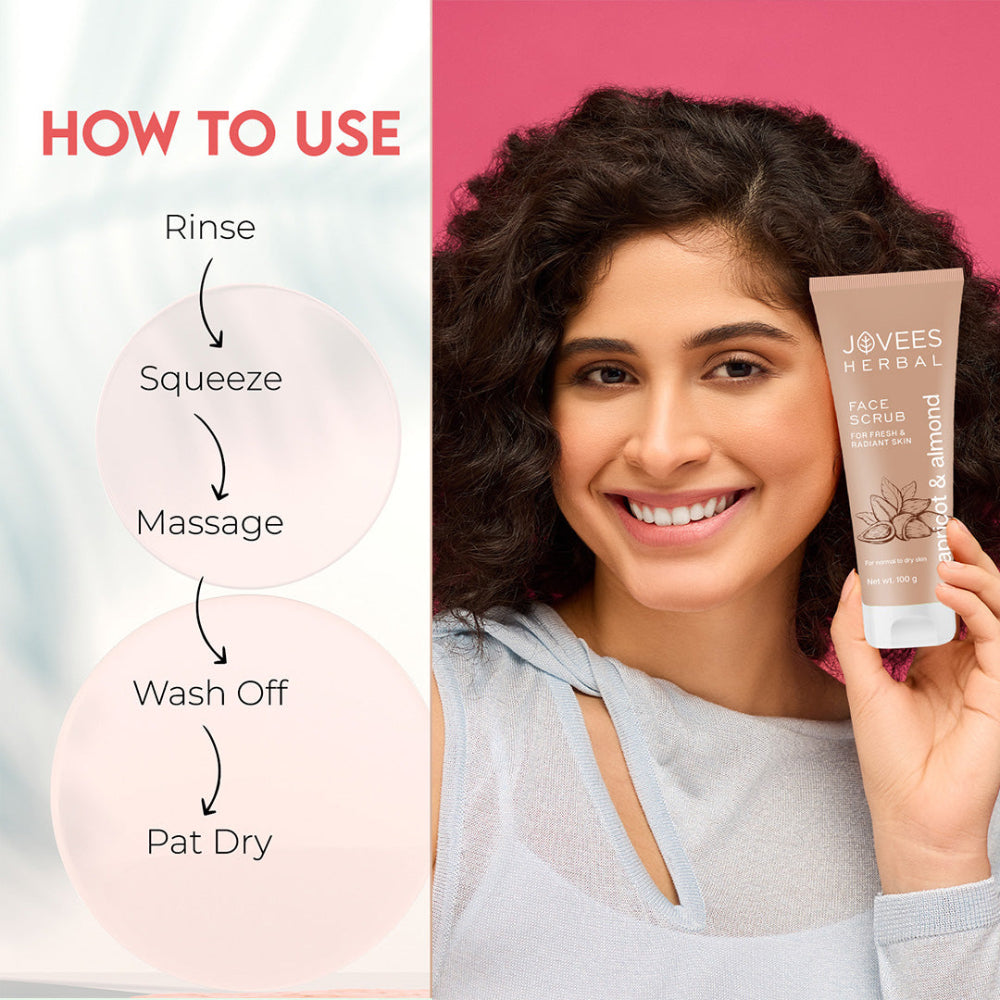 Jovees Apricot & Almond Face Scrub Infused With Wheatgerm Oil