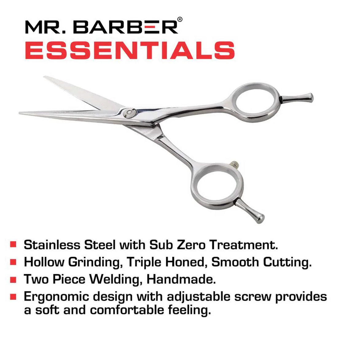 Mr. Barber Essentials Hair Scissors 5.5 Inch (14 cm) MB ES55 | Professional Precision Cutting Shears for Salon & Home Use