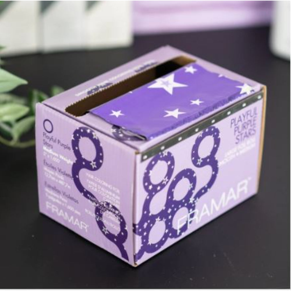 Framar - Playful Purple Stars - Smooth Roll Medium 1600 ft - choose your own length