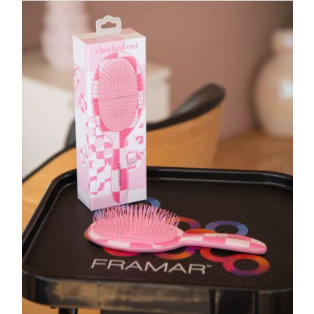 Framar - Checked Out Pink - Detangle Brush