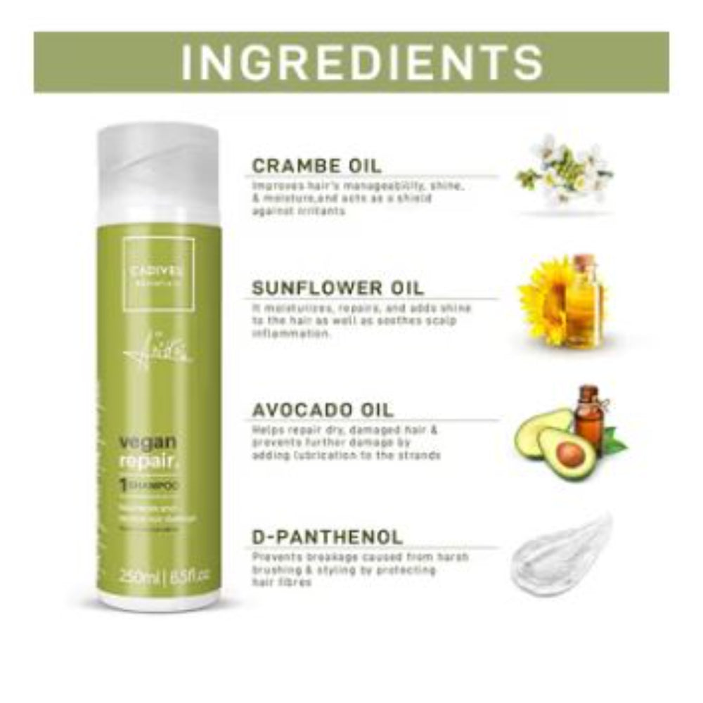 Cadiveu - Vegan Repair Shampoo For Damaged Hair (250ml)