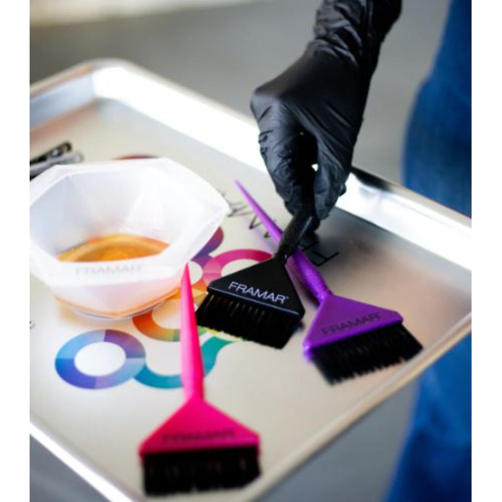 Framar - Big Daddy Brush Set - 3 Pack black, pink, & purple