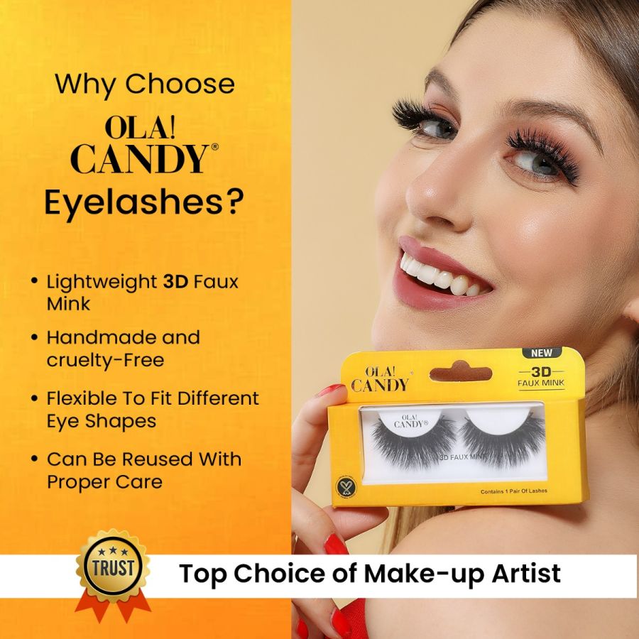 Ola Candy 3D Faux Mink 404 False Eye Lashes (1 Pair)