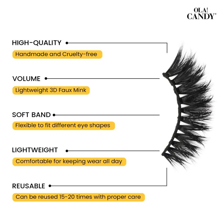 Ola Candy 3D Faux Mink 455 Eye Lashes (1 Pair)