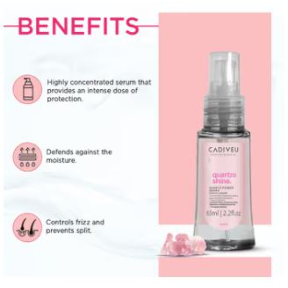 Cadiveu - Quartzo Shine Liquid Quartz Hair Serum For Soft & Shiny Hair (65ml)