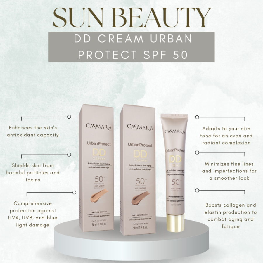 Casmara Urban Protect DD Cream SPF 50, 50ml (01) | Tinted Daily Defense Cream for Even Skin Tone
