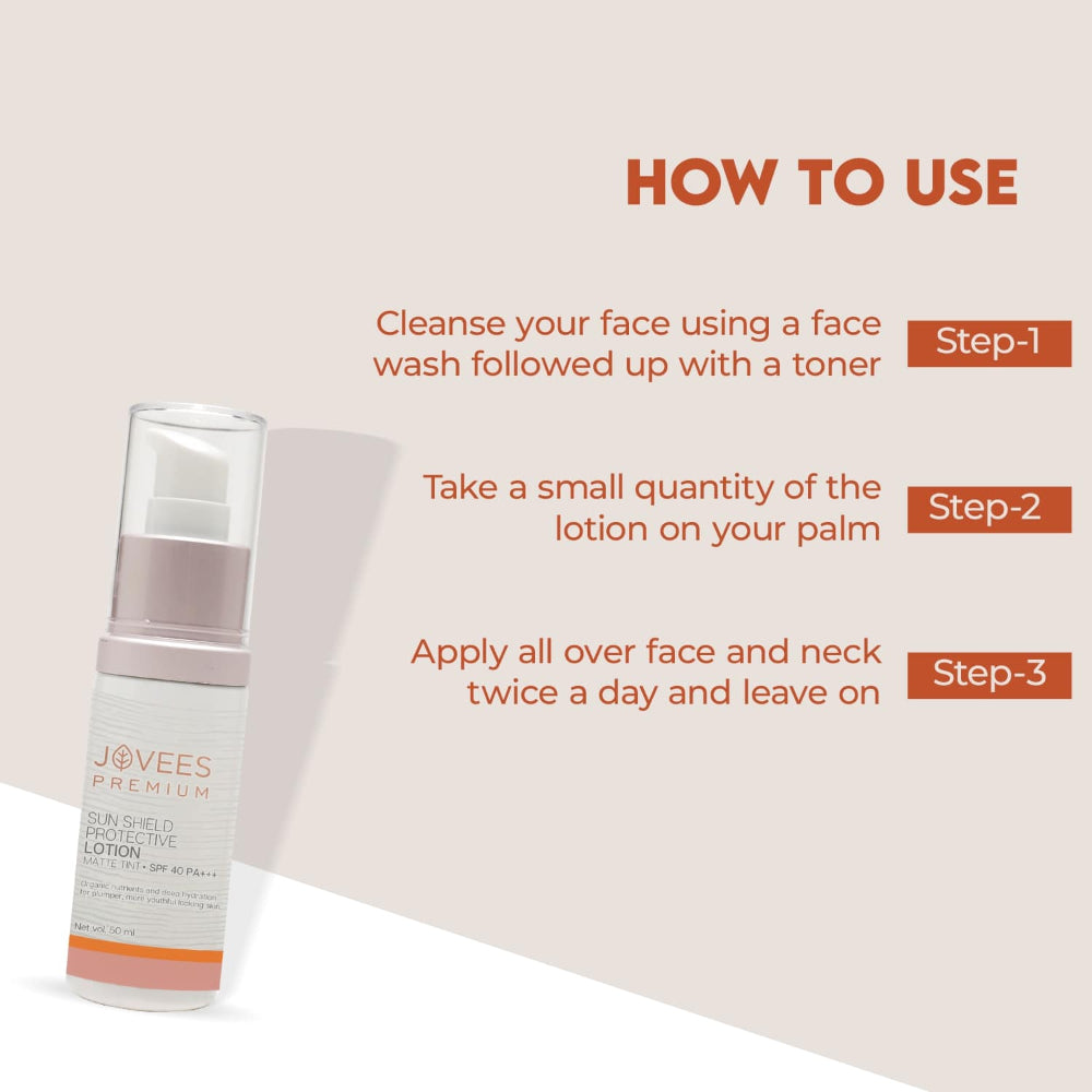Jovees Premium Sun Shield Protective Lotion SPF 40 | PA+++ 50 ml