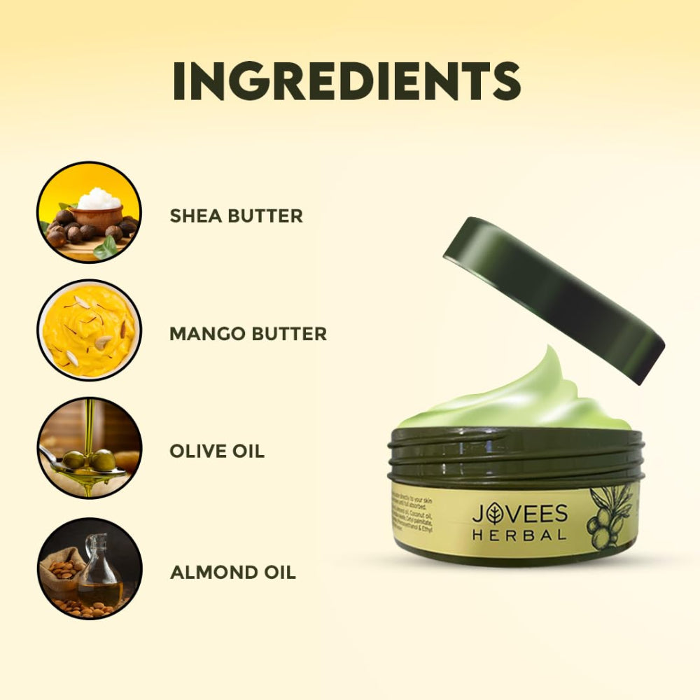 Jovees Shea Body Butter For Dry & Rough Skin | Deep Nourishment, Non-Sticky