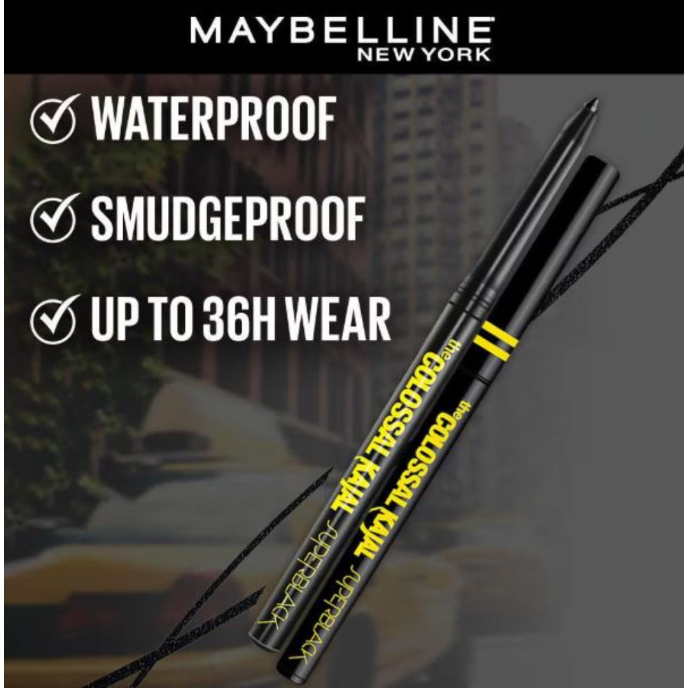 Maybelline New York Colossal Kajal Super Black, 2X Darker & 2X Colossal Kajal (0.35g)