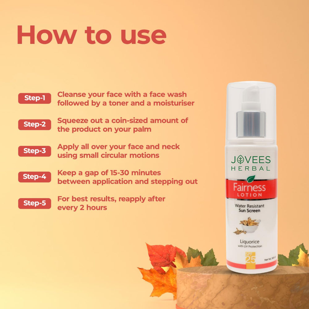 Jovees Sunscreen Fairness SPF 25 Lotion For Oily & Sensitive Skin