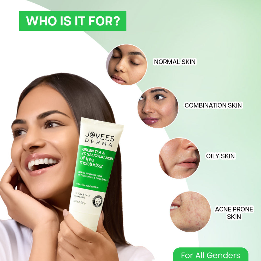Jovees Derma Green Tea & 2% Salicylic Acid Oil Free Moisturiser-50 g