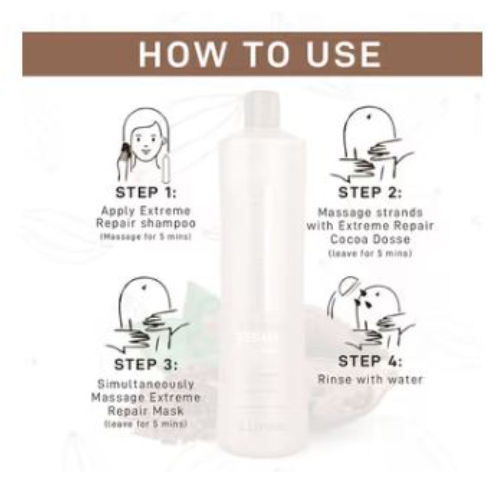 Cadiveu - Brasil Cacau Professional Extreme Repair Shampoo Sulfate Free For Damaged Hair (1000ml)