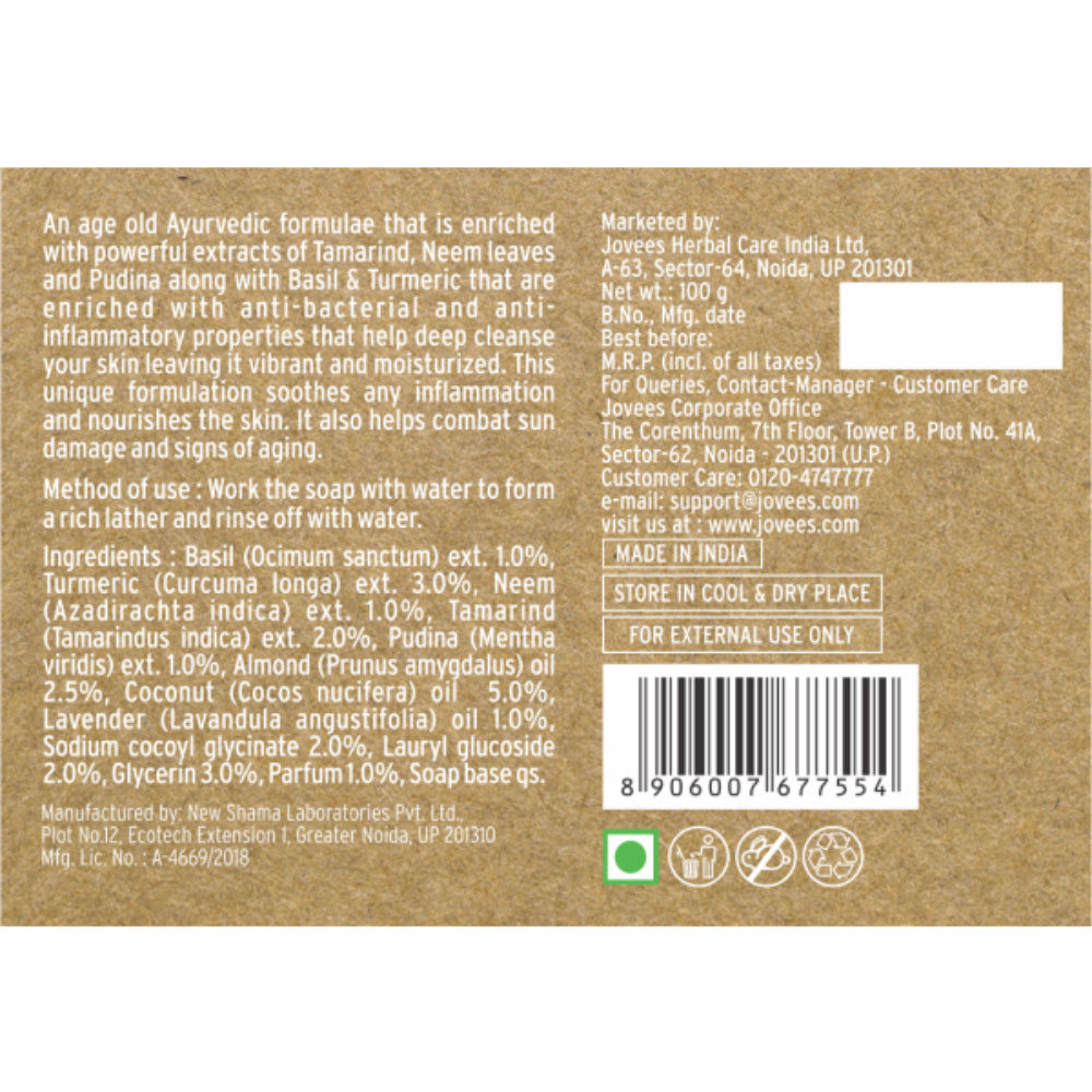 Jovees Basil & Turmeric Anti Bacterial Soap