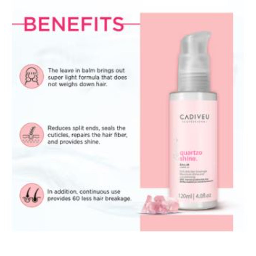Cadiveu - Quartzo Shine Leave-In Balm For Soft & Shiny Hair (120ml)