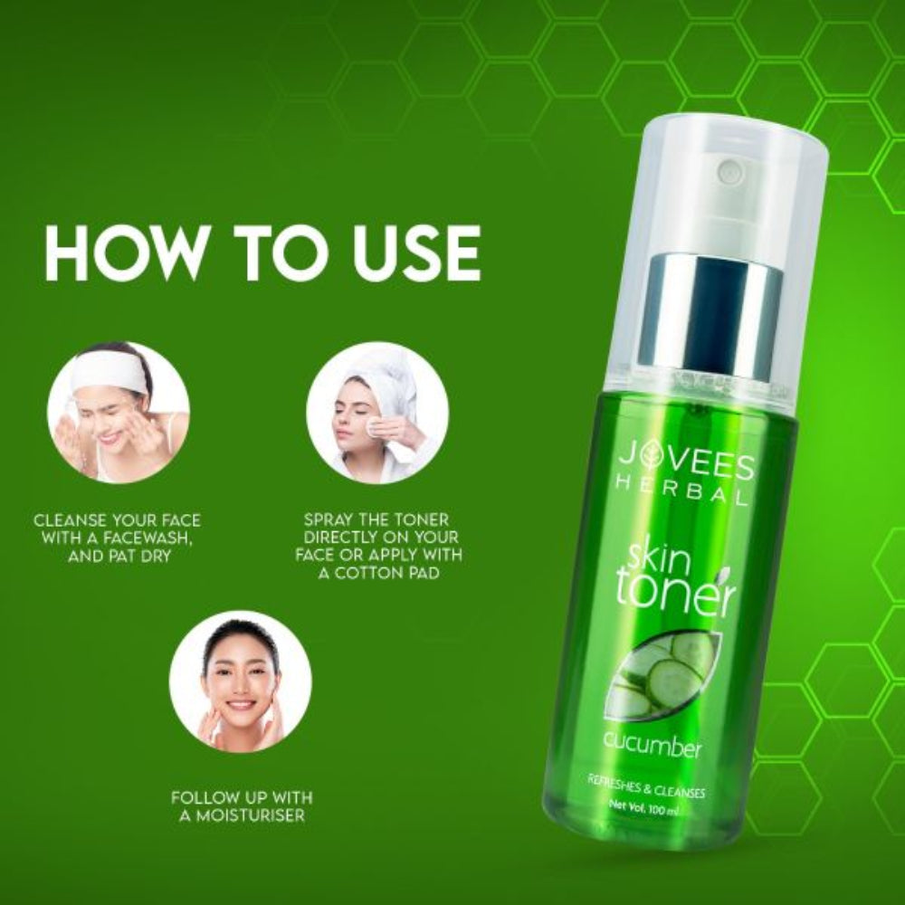 Jovees Cucumber Skin Toner For Glowing And Hydrating Skin | Face Mist & Toner For Oily & Acne Prone Skin