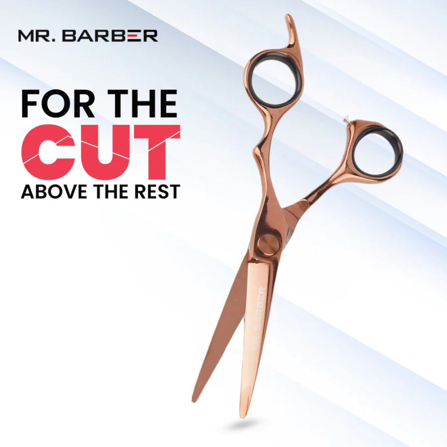 Mr. Barber Classic Copper Titanium Edge Scissors 5.5" (14 cm) | Professional Hair Cutting Shears