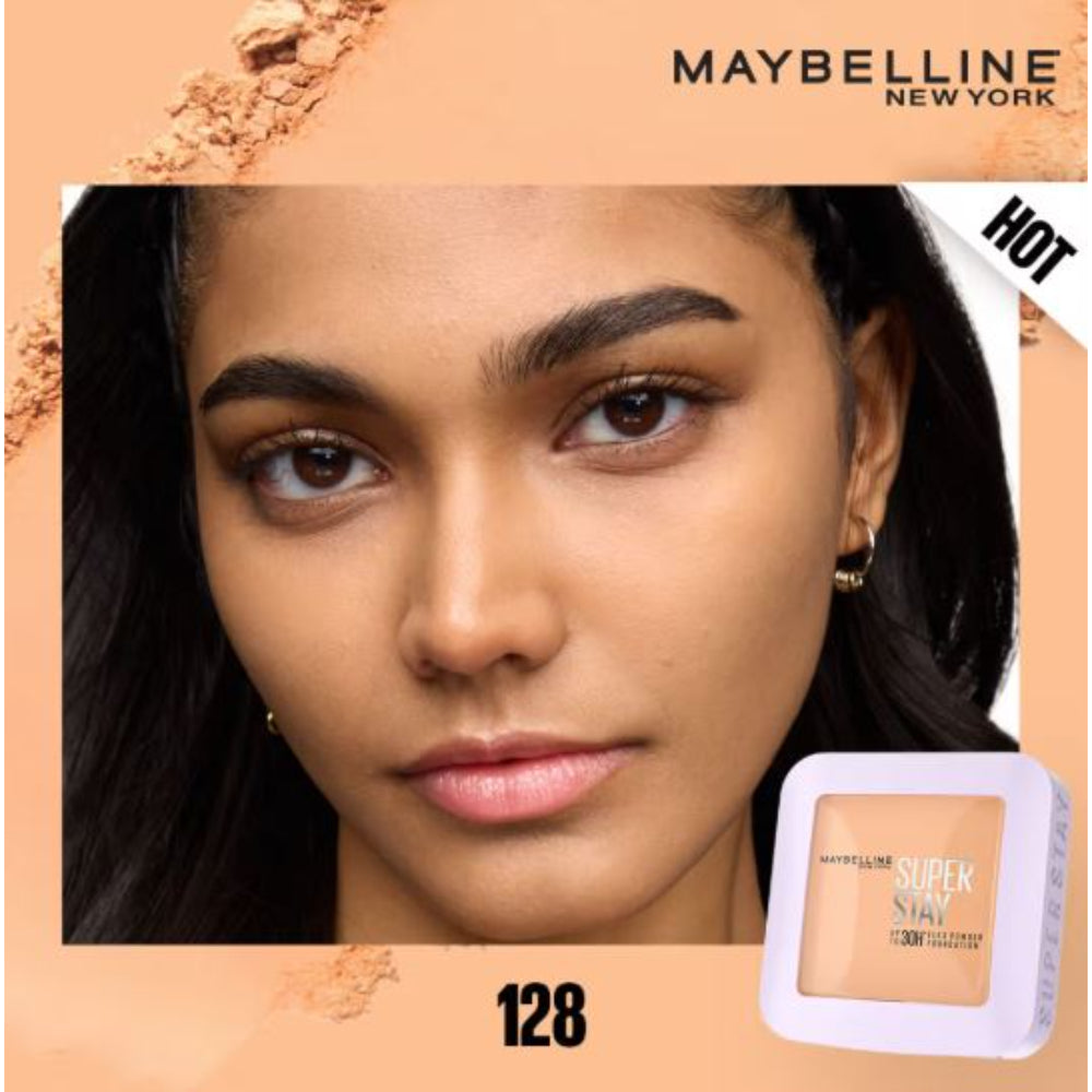 Maybelline New York Super Stay Flex Powder Foundation Compact-30H Full Cover-for Oily Skin (9g)