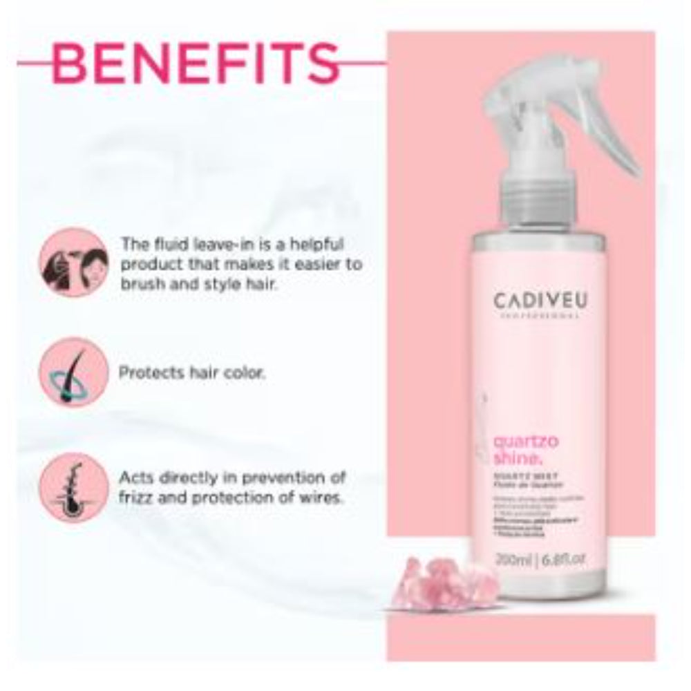 Cadiveu - Quartzo Shine Fluid Mist For Soft & Shiny Hair (200ml)