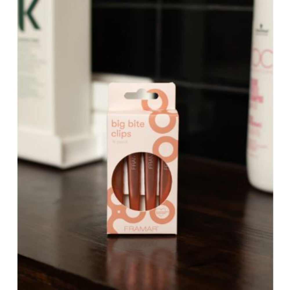 Framar - Big Bite Clips - Rose Gold Pack of 4