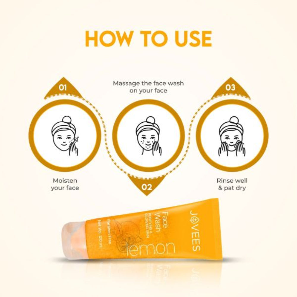 Jovees Lemon Face Wash With Lemon, Orange Peel & Kakadu Plum Extract