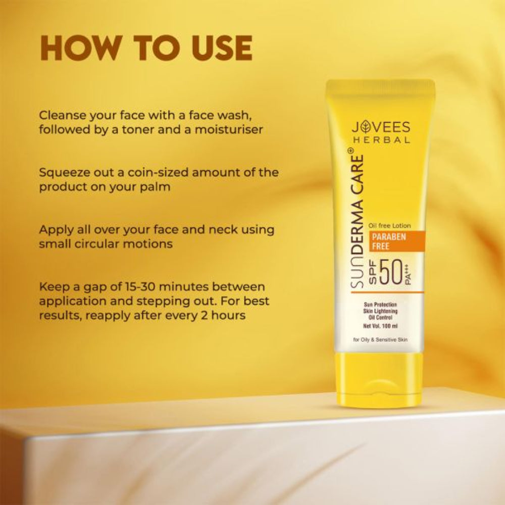 Jovees Sun Derma Care Lotion SPF 50 PA+++ Broad Spectrum | Quick Absorption 100 ml