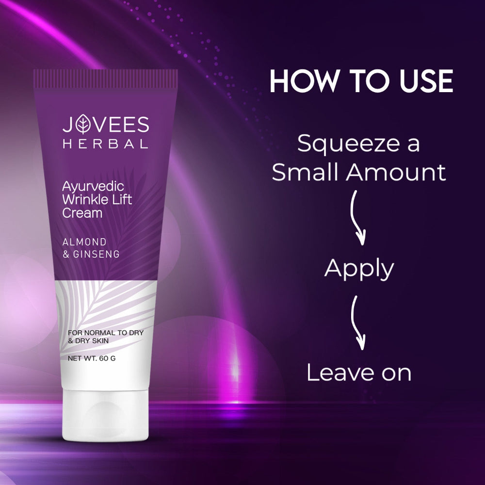 Jovees Ayurvedic Wrinkle Lift Face Cream With Almond & Ginseng | Anti-Wrinkle