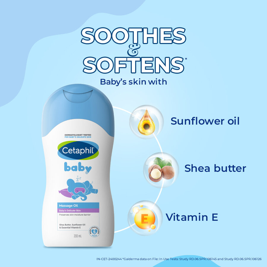 Cetaphil Baby Massage Oil – Nourishing & Protective Daily Care