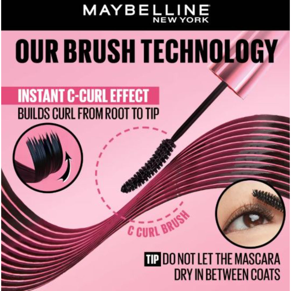 Maybelline New York Hypercurl Waterproof Mascara, Smudge & Highly Pigmented (9.2 ml)