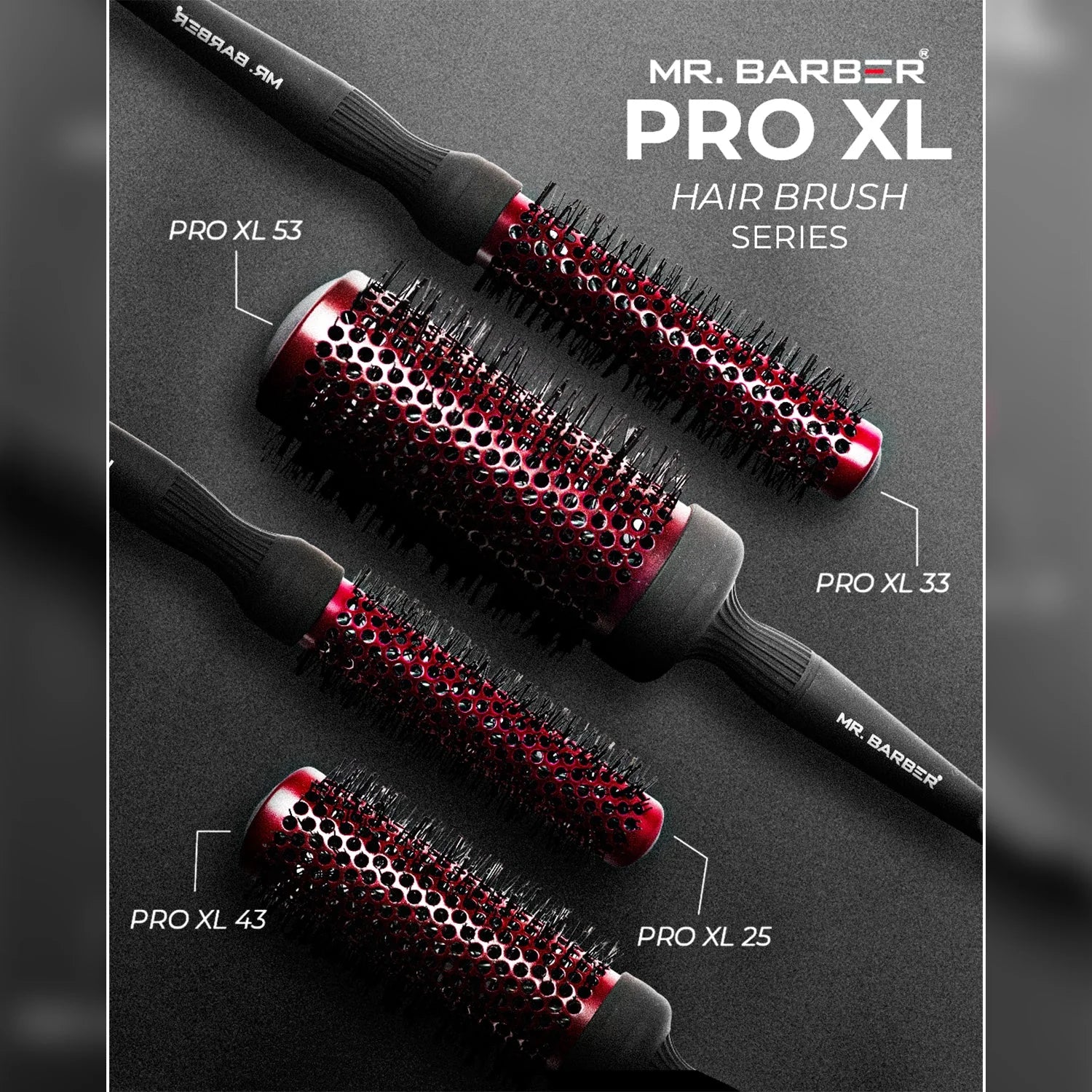 Mr. Barber Pro XL 53 mm Ceramic Thermal Ion Hair Brush Comb For Men & Women MB-XL53 | Frizz Control & Long Barrel Brush - 1