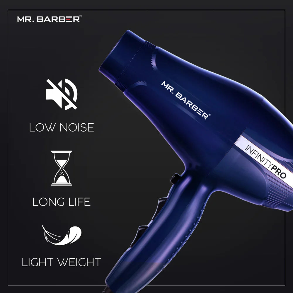 Mr. Barber Infinity Pro BLDC Hair Dryer 2000W | Fast Drying, Low Noise, Lightweight Professional Salon Hair Dryer (MB-INF)