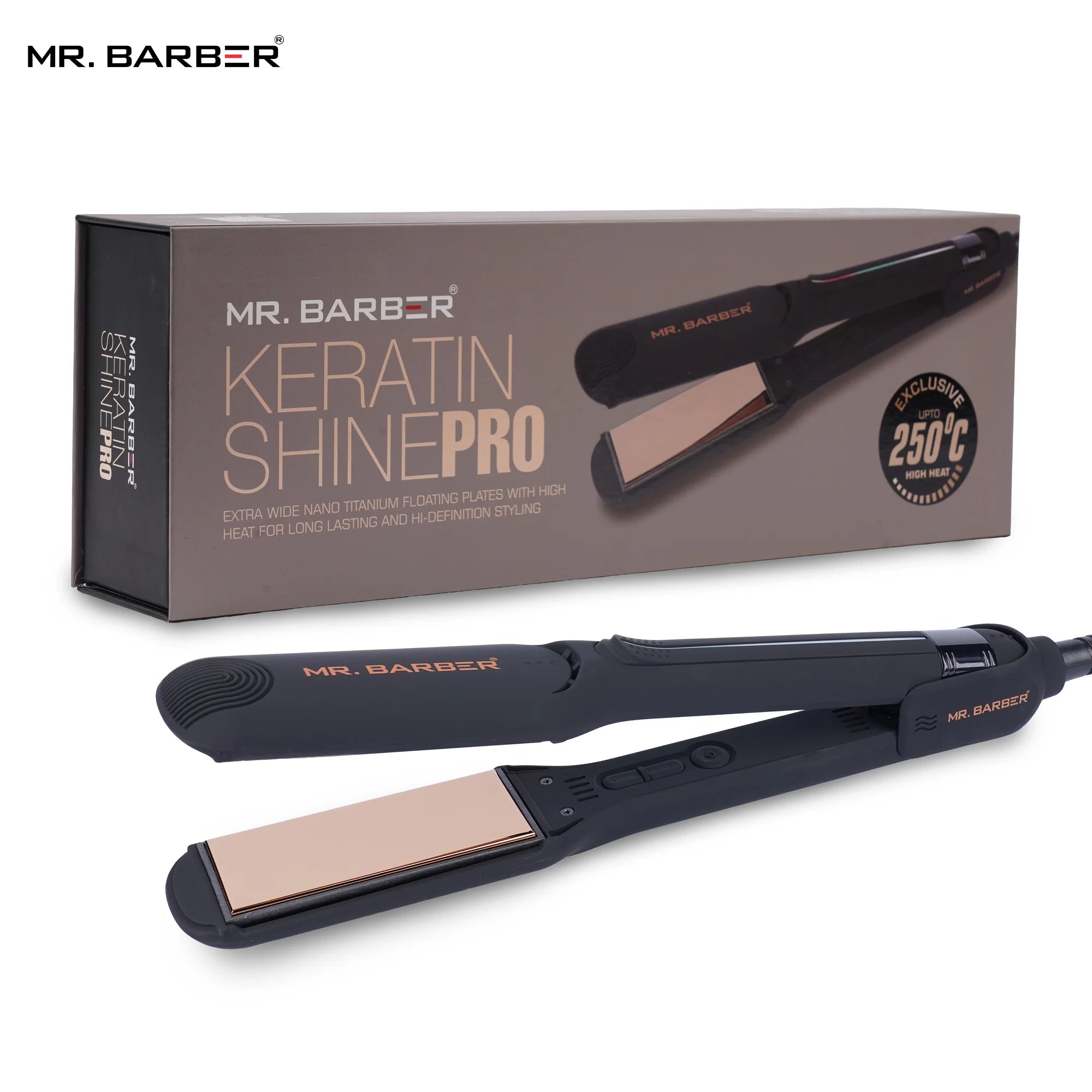 Mr. Barber Keratin Shine Pro Hair Straightener with Advanced Nano Titanium Technology & Fast Heating